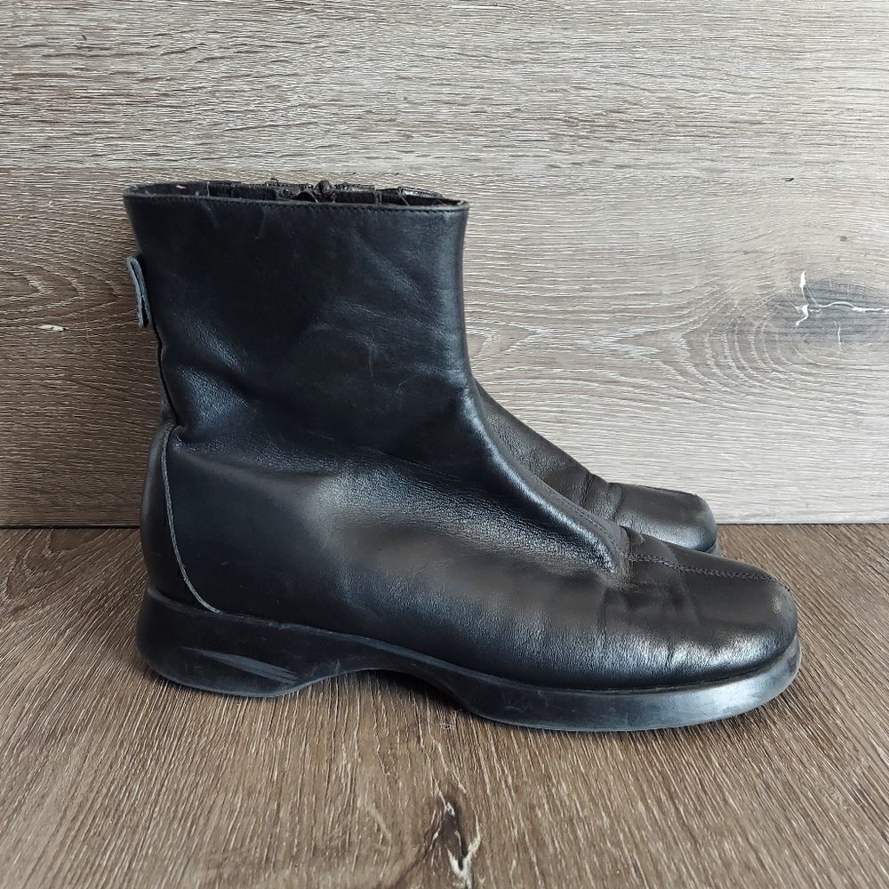 Vintage 90s High Sierra Black Leather Ankle Boots Size 7